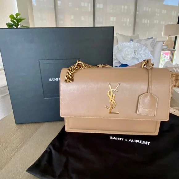Sunset Medium Beige Saint Laurent Sunset Bag Beige Yves Saint
